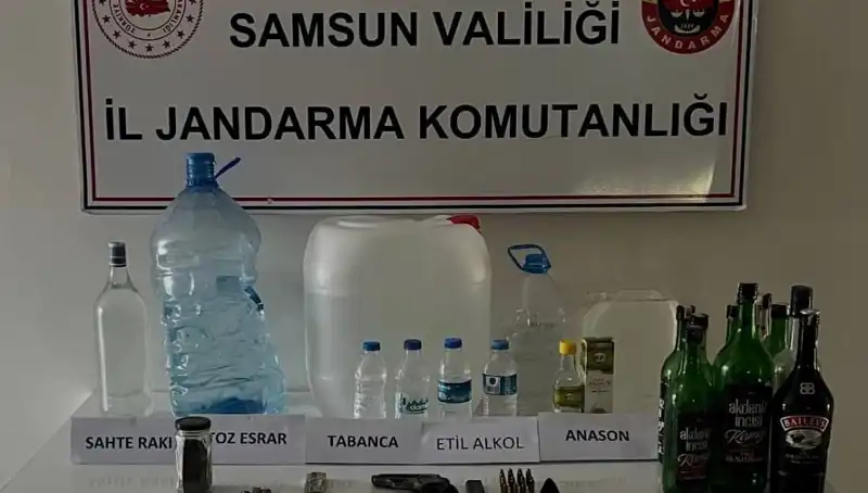 Samsun'da Gerçekleşen Sahte İçki Operasyonu: Litrelerce İçki Ele Geçirildi