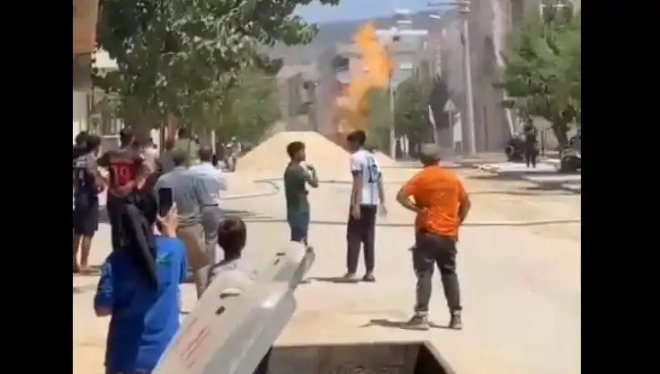 Kilis'te Doğalgaz Borusu Patladı, Büyük Panik Yaşandı